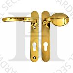 TSS HAN122LPB UPVC Multipoint 92mm PZ Sprung Lever Moveable Pad Door Handles 122mm Screw Centres Brass