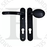 TSS HAN122LPBL UPVC Multipoint 92mm PZ Sprung Lever Moveable Pad Door Handles 122mm Screw Centres Black