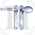 TSS  HAN122LPS UPVC Multipoint 92mm PZ Sprung Lever Moveable Pad Door Handles 122mm Screw Centres Silver
