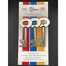 Fire Brigade Products FB11 Fire Brigade Large Silver Padlock Key Pack of 3