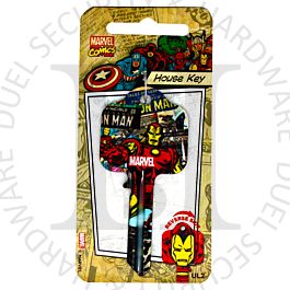 Marvel Originals Iron Man Licensed Universal 6-Pin Cylinder Key Blank