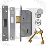 Union 3G220 54mm 5 Lever Deadlock Satin Chrome