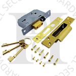 Union 3K74E 80mm BS3621:2007 5 Lever Rollerbolt Sashlock Brass