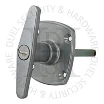 Birtley BIRT001 4 Hole Face Fixing Up and Over Locking Garage Door T Handle Silver