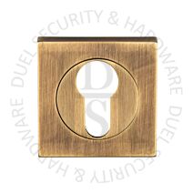 Carlisle Brass SZM001SQAB Square Euro Cylinder Concealed Fix Escutcheon Antique Brass