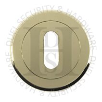 Carlisle Brass SZM003PVD Round UK Keyway Concealed Fix Escutcheon Polished Brass