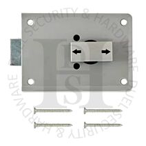 Fire Brigade Products FB4SL Rim Mounted Slam Lock Silver for Left or Right Handed Doors No Keys