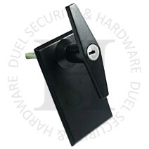 Garadoor Compatible SP539 Locking Centre Garage Door T Handle on Backplate Black