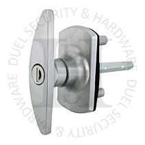 Henderson Compatible 40049 Diamond Offset Spindle Long Lugs Locking Garage Door T Handle Silver