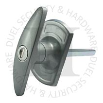Henderson Compatible 40093 Straight Spindle Long Lugs Locking Garage Door T Handle Silver