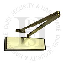 Rutland TS-3204-SLFB-SBSB Size 3-4 Scissor Arm Max Weight 80kg Overhead Door Closer Satin Brass Cover