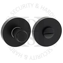Senza Pari SPRKWCMB WC Bathroom Knurled Thumbturn & Release on Minimal Round Rose Matt Black