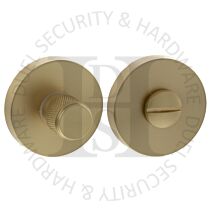 Senza Pari SPRKWCSB WC Bathroom Knurled Thumbturn & Release on Minimal Round Rose Satin Brass