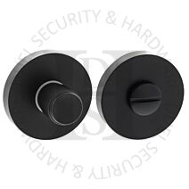 Senza Pari SPRLWCMB WC Bathroom Linear Knurled Thumbturn & Release on Minimal Round Rose Matt Black