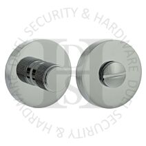 Senza Pari SPRLWCPC WC Bathroom Linear Knurled Thumbturn & Release on Minimal Round Rose Polished Chrome