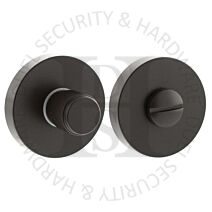 Senza Pari SPRLWCSB WC Bathroom Linear Knurled Thumbturn & Release on Minimal Round Rose Satin Brass