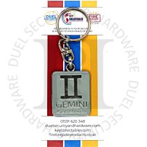 Key Collectables CA059G Gemini Enamel Coloured Rectangular Glossy Zodiac Sign Key Ring