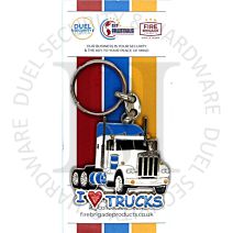 Key Collectables CA239A I Love Trucks Blue White Key Ring