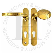 TSS HAN122LPB UPVC Multipoint 92mm PZ Sprung Lever Moveable Pad Door Handles 122mm Screw Centres Brass