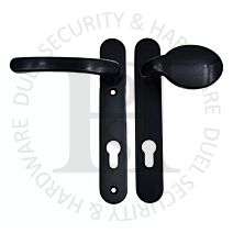 TSS HAN122LPBL UPVC Multipoint 92mm PZ Sprung Lever Moveable Pad Door Handles 122mm Screw Centres Black