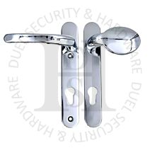 TSS HAN122LPC UPVC Multipoint 92mm PZ Sprung Lever Moveable Pad Door Handles 122mm Screw Centres Chrome