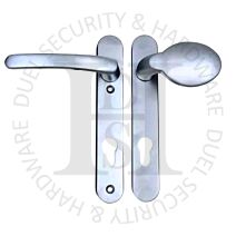TSS  HAN122LPS UPVC Multipoint 92mm PZ Sprung Lever Moveable Pad Door Handles 122mm Screw Centres Silver
