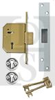 Union 3G115 80mm Contract 5 Lever Mortice Deadlock Brass