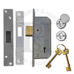 Union 3G220 54mm 5 Lever Deadlock Satin Chrome