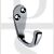 Carlisle Brass AA26CP Face Fixing Single Wardrobe Hook Polished Chrome