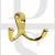 Carlisle Brass AA27PB Face Fixing Double Wardrobe Hook Polished Brass