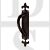 Carlisle Brass LF5260LHBA Left Hand Offset Pull Handle On Fleur De Lys Backplate Black Antique
