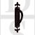 Carlisle Brass LF5260RHBA Right Hand Offset Pull Handle On Fleur De Lys Backplate Black Antique