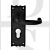 This Carlisle Brass LF5501YBA Traditional Euro Cylinder Lever Handles on Backplate Black Antique