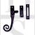 Carlisle Brass LF5542BA Curly Tail Hook & Mortice Wooden Window Casement Fastener Black Antique