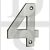 Carlisle Brass NUM10504SSS Numeral No:4 Numeral 50mm 2.0