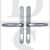 Hoppe Fullex SL97LLSA Lever Lever UPVC Multipoint Door Handles - 68mm PZ Sprung 215mm Screw Centres Silver