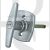 Haskins 40091 2 Hole Face Fix Up and Over Garage Door T Handle Silver
