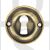 Old English OERKEMAB Open Mortise Keyhole Solid Brass Face Fix Round Escutcheon Matt Antique Brass
