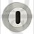 Senza Pari SPMESCKSNCP UK Mortise Key Escutcheon on Round Rose Satin Nickel-Polished Chrome