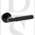 Senza Pari SPR170MB Rosarno Knurled Lever Door Handle On Minimal Round Rose Matt Black