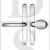 TSS TSSHAN68LPS Lever Moveable Pad UPVC Multipoint Door Handles - 68mm PZ Sprung 215mm Screw Centres Silver