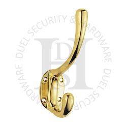 Carlisle Brass AQ25PB Heavyweight Face Fixing Hat & Coat Hook Polished Brass