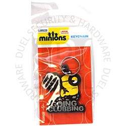 Illumination Entertainment RK38407C Minions Going Clobbing Licensed PVC Rubber Keychain Key Ring