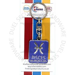 Key Collectables CA059P Pisces Enamel Coloured Rectangular Glossy Zodiac Sign Key Ring