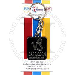 Key Collectables CA059CA Capricorn Enamel Coloured Rectangular Glossy Zodiac Sign Key Ring