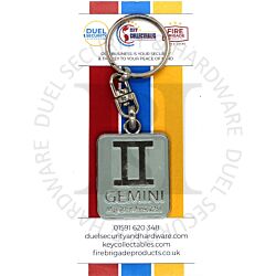Key Collectables CA059G Gemini Enamel Coloured Rectangular Glossy Zodiac Sign Key Ring