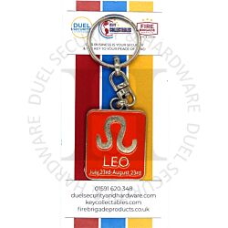 Key Collectables CA059L Leo Enamel Coloured Rectangular Glossy Zodiac Sign Key Ring