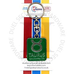 Key Collectables CA059T Taurus Enamel Coloured Rectangular Glossy Zodiac Sign Key Ring