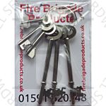Fire Brigade Products Set of 6 FB KEYS - Comprises one of each FBWK-FB11K-FB14K-FB1K-FB2K-FB4K
