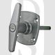 Birtley BIRT001 4 Hole Face Fixing Up and Over Locking Garage Door T Handle Silver
